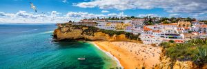 View,Of,Carvoeiro,Fishing,Village,With,Beautiful,Beach,,Algarve,,Portugal.