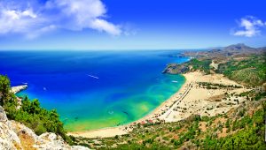 Scenic,Greek,Beaches,-,Tsambica,Bay,,Panorama