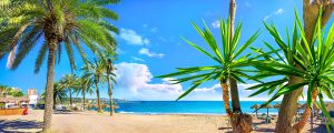 Panoramic,View,Of,Famous,Malagueta,Beach,In,Malaga.,Costa,Del